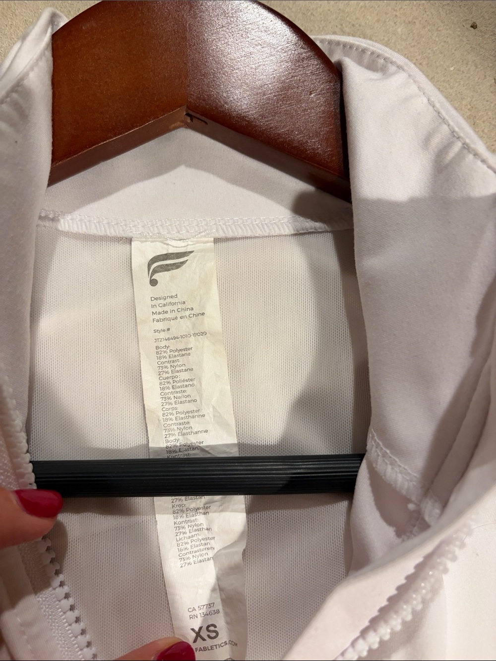 Fabletics White Zip-Up Utility Jacket - Picture 3 of 3